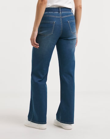 Mid Blue Stretch Wide Leg Jeggings