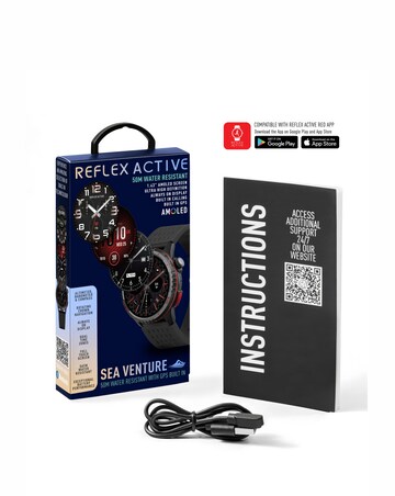 Reflex Active Venture AMOLED 50m Swim GPS Silicone Strap Smart Watch - Black