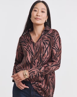 Collar Detail Popover Blouse