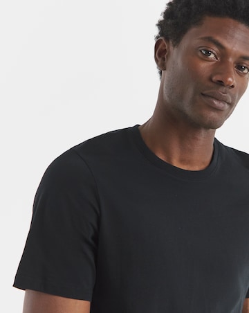 Pure Cotton Crew Neck T-Shirt Extra Long- Black