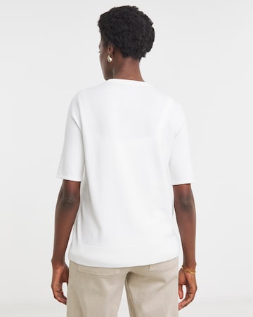 White Short Sleeve Cardigan