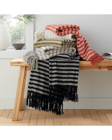Catherine Lansfield Striped Chenille Throw