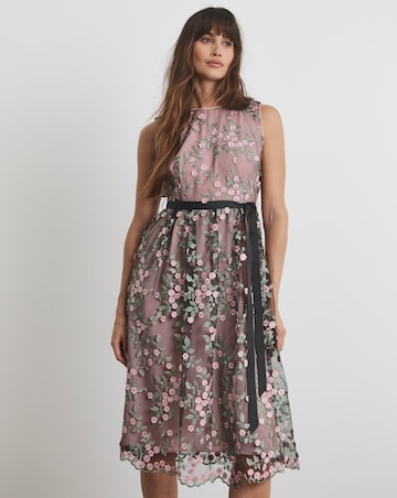 Joanna Hope Floral Mesh Prom Dress