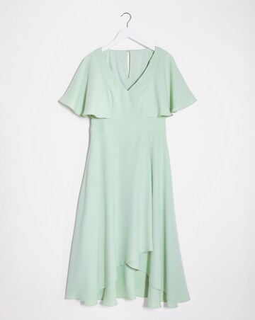 Joanna Hope Sage Angel Sleeve Midi Dress