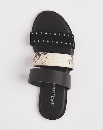 3 Strap Leather Mule - Extra Wide Fit (EEE)