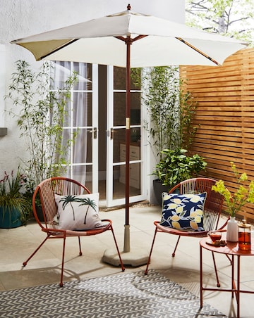 Charles Bentley Cream Wooden Parasol - 2.4m