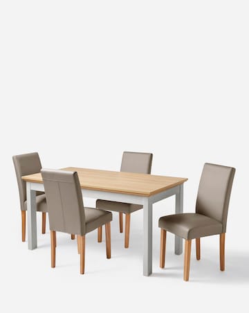 Julipa Ashford Table with 4 Ava Faux Leather Chairs