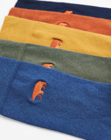 5 Pack Bear Embroidered Socks