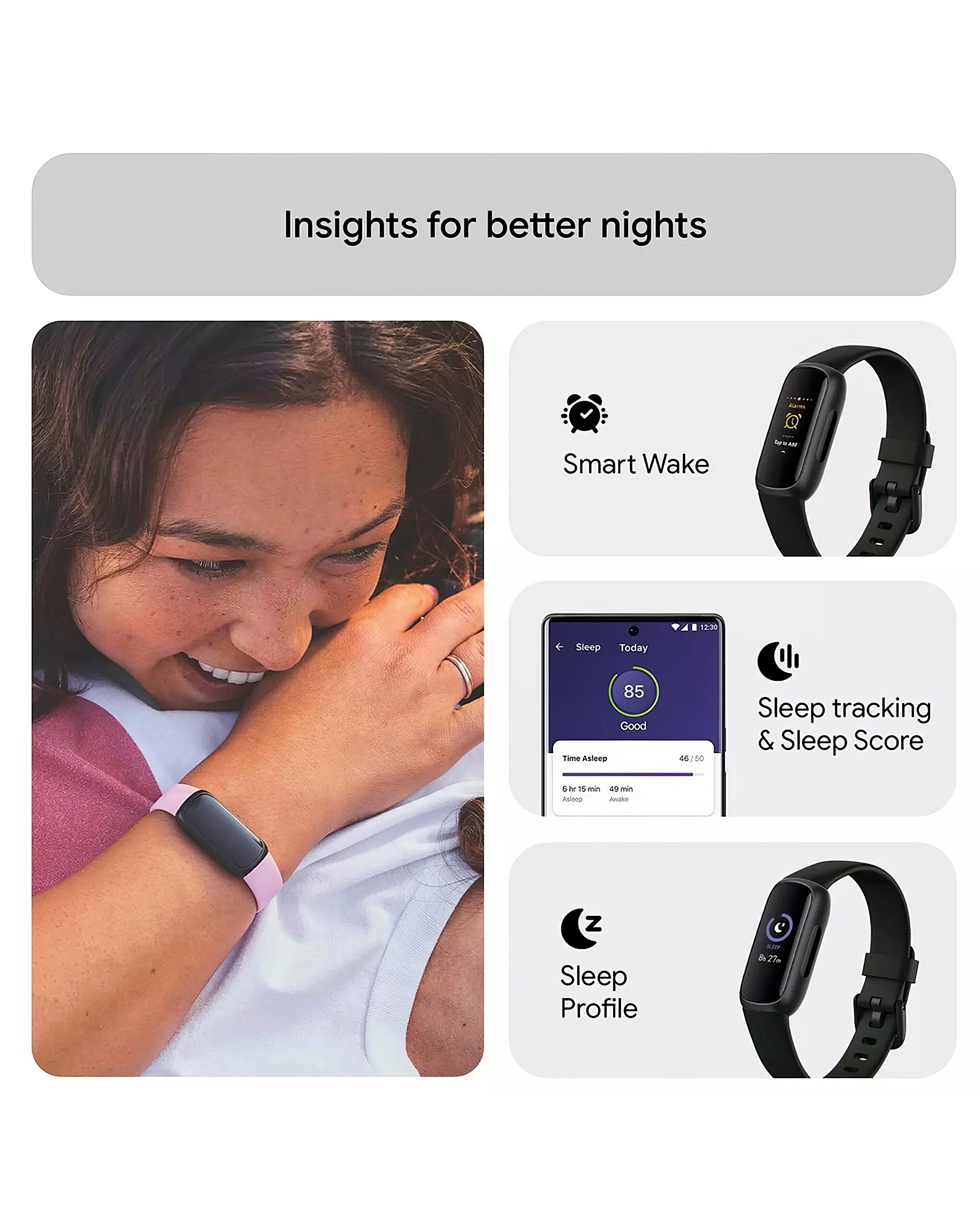 Fitbit Inspire 3 Bundle - Midnight Zen / Lilac Bliss | JD Williams