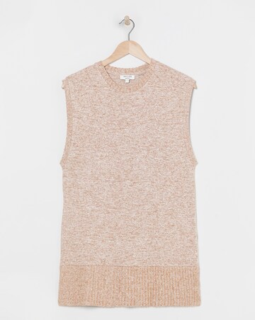Sleeveless Crew Neck Cosy Longline Vest