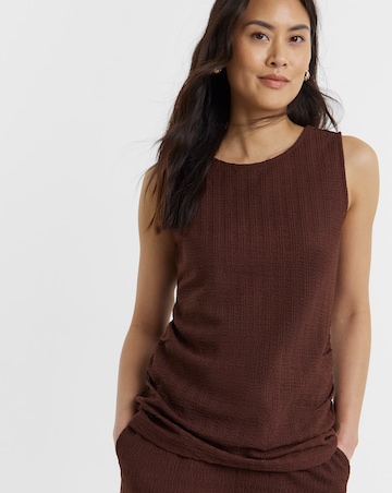 Textured Ruched Side Top