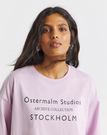 Simply Be Blush Stockholm Graphic T-Shirt