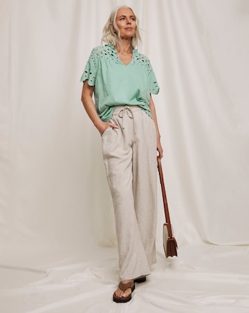 Julipa Pure Cotton Cut Out Broderie Top