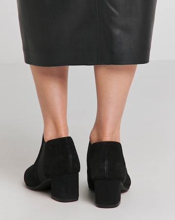 Heavenly Soles Colette Leather Mid Block Heel Shoe Boots - Wide Fit (E)