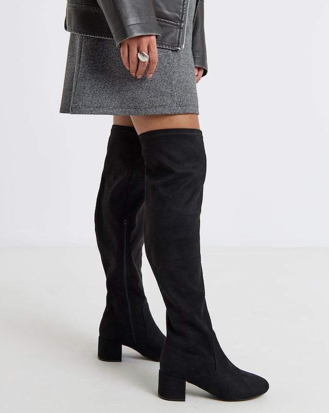 Amina Over The Knee Stretch Boots - Wide Fit (E) & Super Curvy Calf