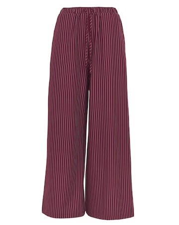 Pinstripe Drawstring Wide Leg Trouser