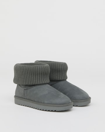 Seeker Warm Lined Cuff Slipper Snug Boots - Wide Fit (E)