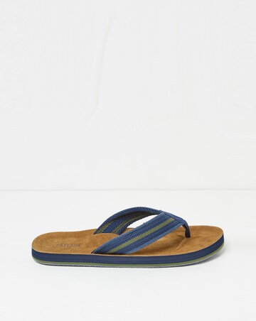 FatFace Burcott Flip Flop - Tan/Blue