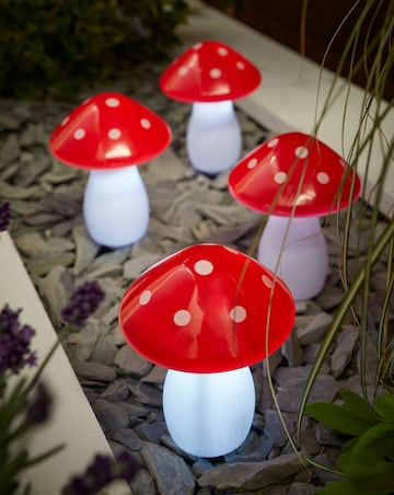 Fairy Mushroom Stake Lights - Set of 4