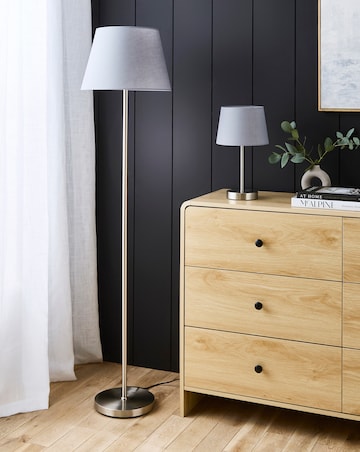 Owen Grey and Chrome Floor Lamp