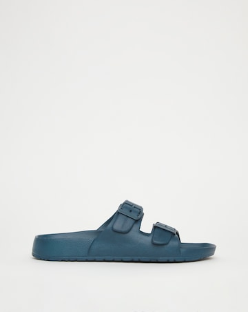 Navy Buckle Strap Slider Wide Fit