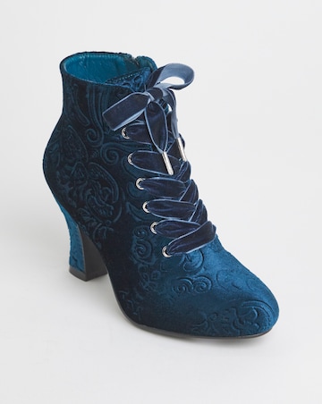 Joe Browns Velvet Lace Up Bootie E Fit