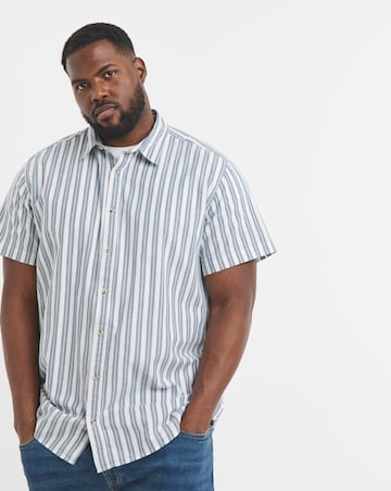 Jack & Jones Joshua Oxford Stripe Shirt - Ensign Blue