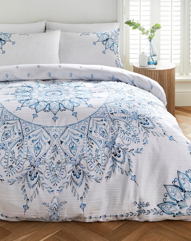 Paisley Print Crinkle Duvet Cover Set