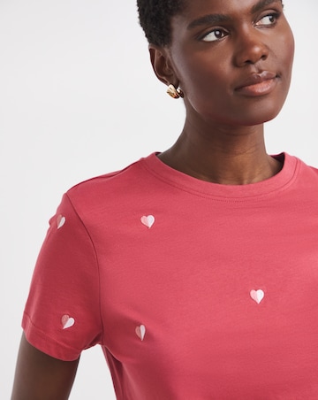 Heart Embroidered T-Shirt