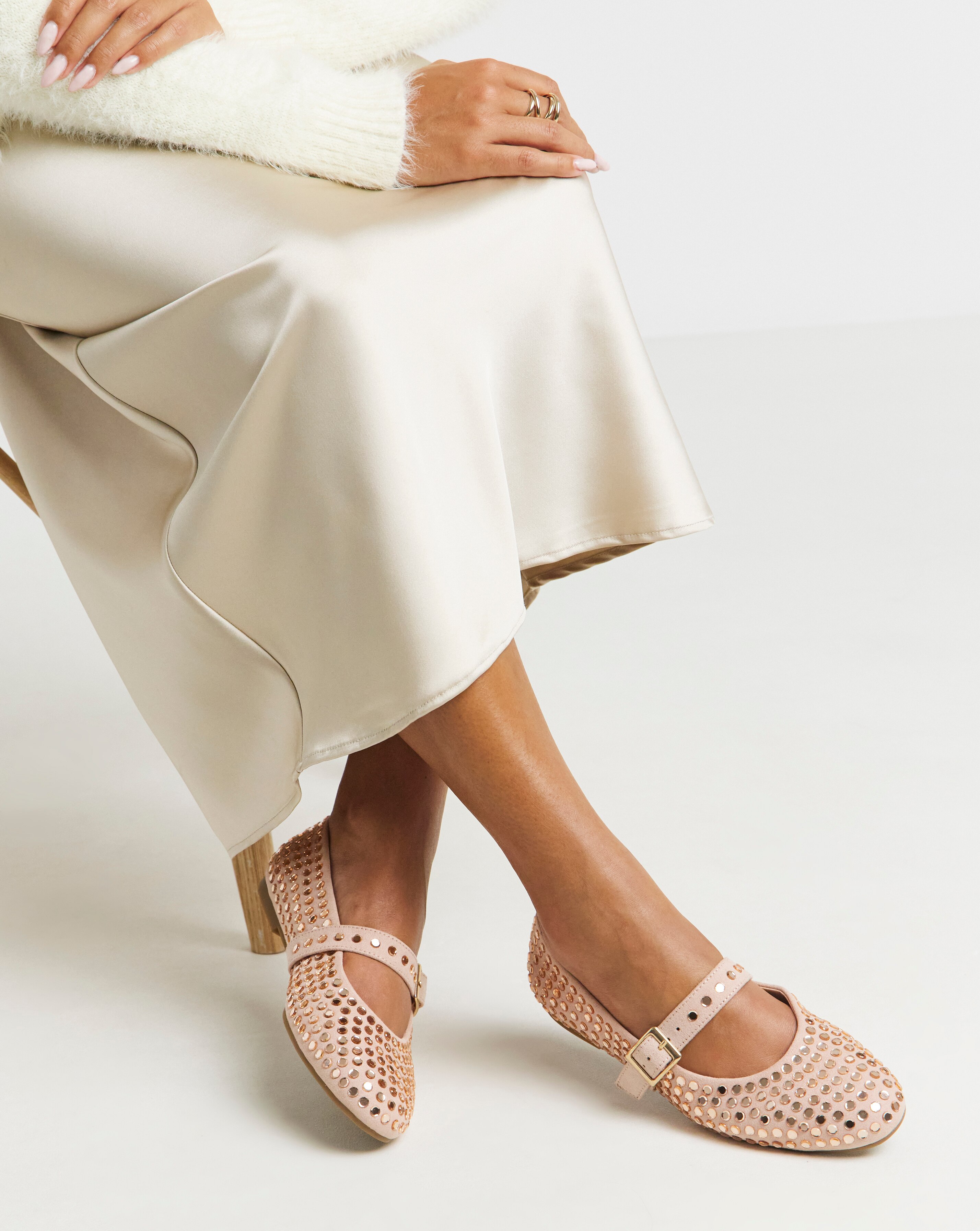 Addison Diamante Mary Jane Shoes - Extra Wide Fit (EEE)