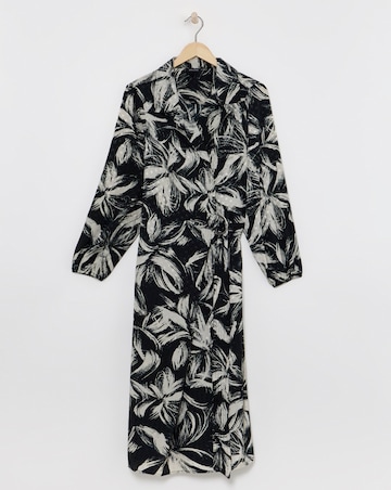 Satin Dobby Floral Wrap Dress