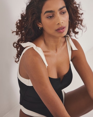 MAGISCULPT Firm Control Contrast Tie Strap Swimsuit