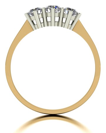 Moissanite 9CT Gold 3 Stone Ring