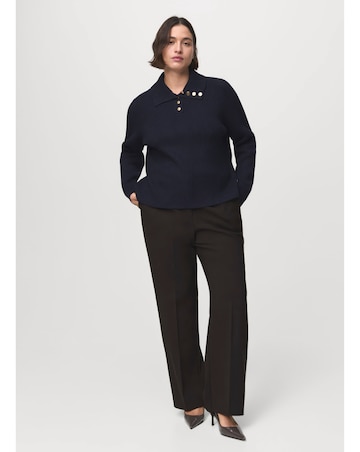 Mango Button Neck Sweater