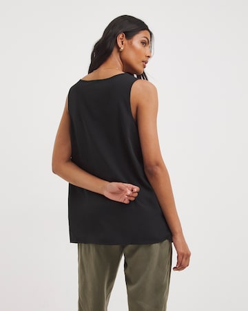 Black 2 Pack V Neck Woven Vests