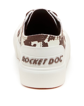 Rocket Dog Cow Print Jazzin Plus Lace Up Canvas Trainers