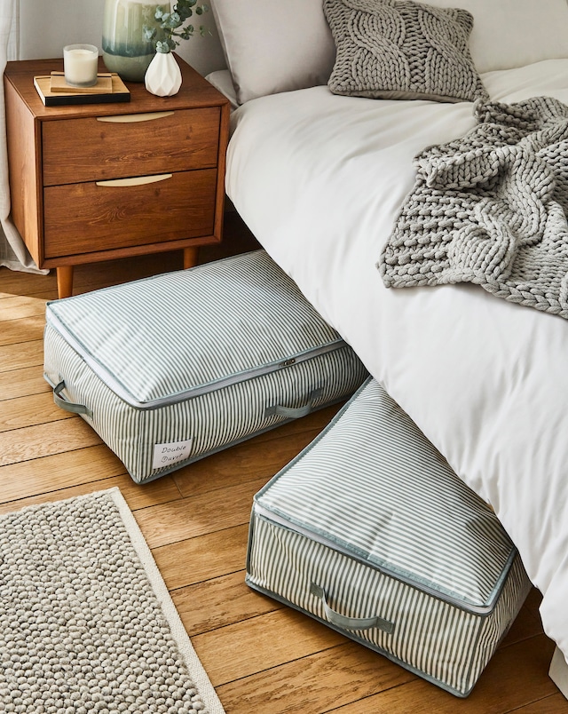 Striped Underbed Storage Bags - Set Of 2
