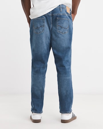 Jack & Jones Loose Tapered Fit Mike Jeans in Mid Blue