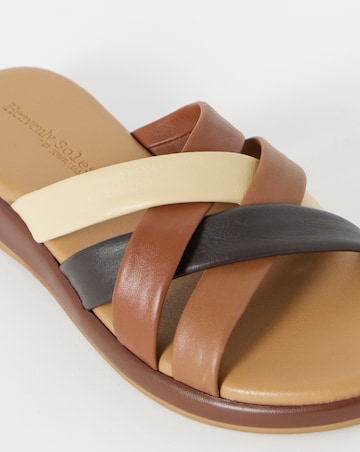 Carmen Soft Multicolour Leather Tubular Mule Sandals - Extra Wide Fit (EEE)