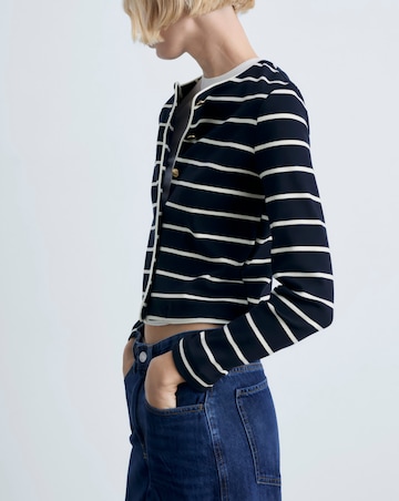 Mango Striped Knit Cardigan