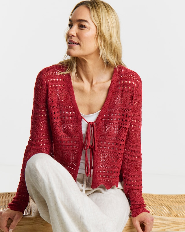 JDY Sun Lay V-Neck Tie Cardigan Knit