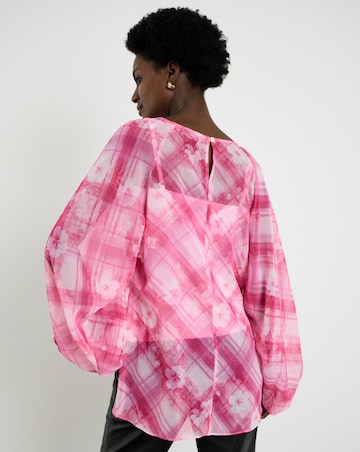 Joanna Hope Check Print Blouse