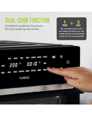 Tower Vortx 30L Air Fryer Oven with Rotisserie Function and XL Viewing Window