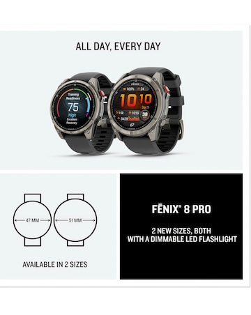 Garmin Fenix 8 Pro AMOLED 47mm Smart Watch - Graphite/Black