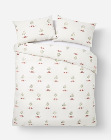 Kissing Robin Mistletoe Duvet Cover Set
