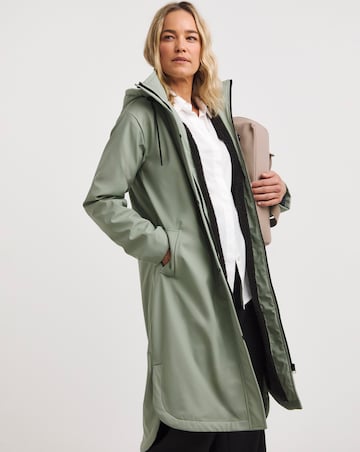 Green Fleece Lined Raincoat