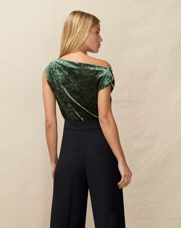 Ro&Zo Ripple velvet One Shoulder Top