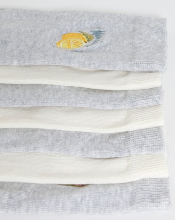 Pretty Secrets (7 Pair Pack) Days Of The Week Ankle Socks (Wide Fit) Fruits