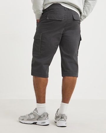 3/4 Length Cotton Stretch Cargo Short