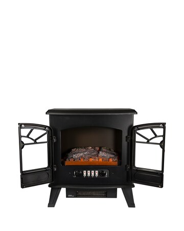 Russell Hobbs Black Double Door 1.85kW Electric Fire Stove